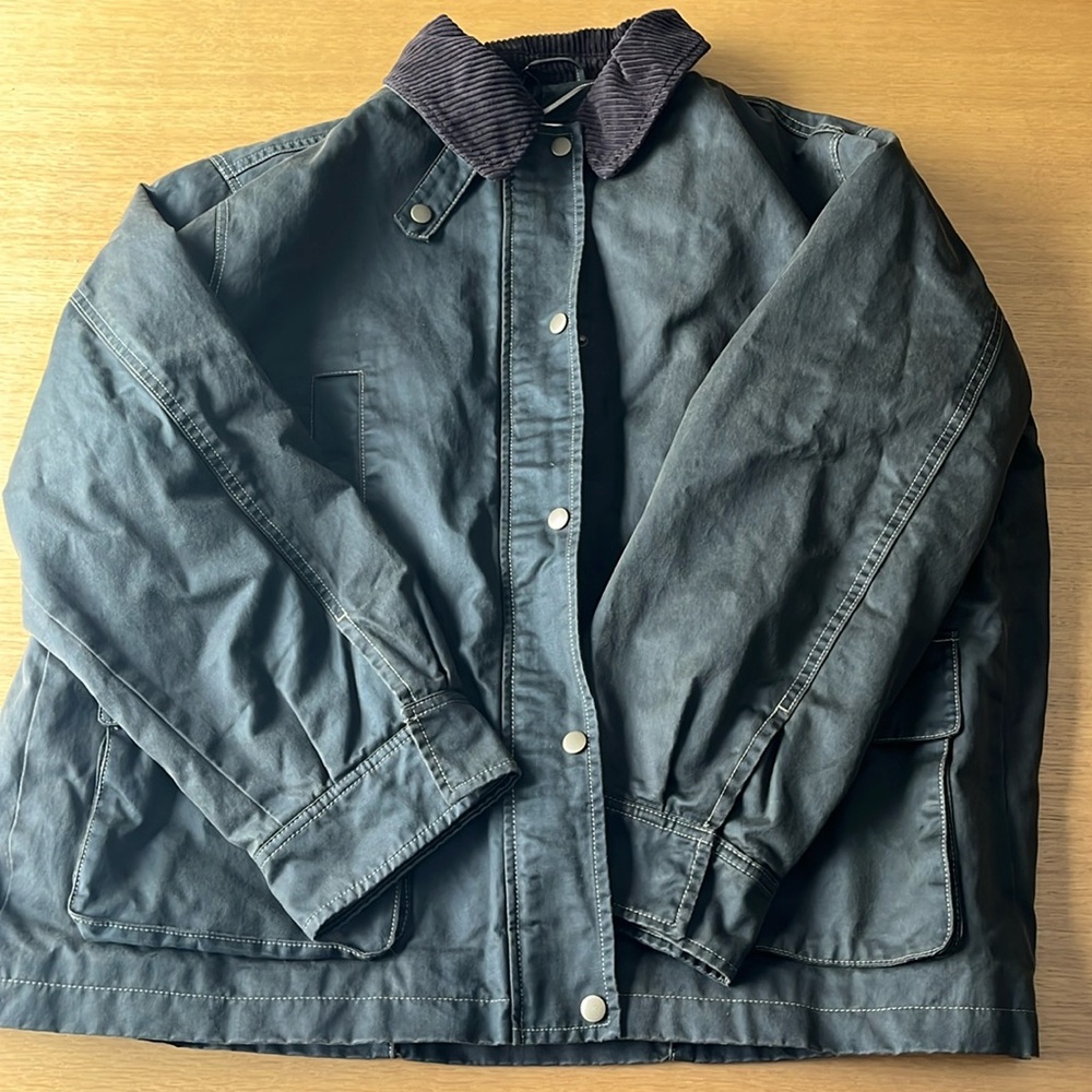 Zara Corduroy Collar Wax Jacket - Picture 4 of 10